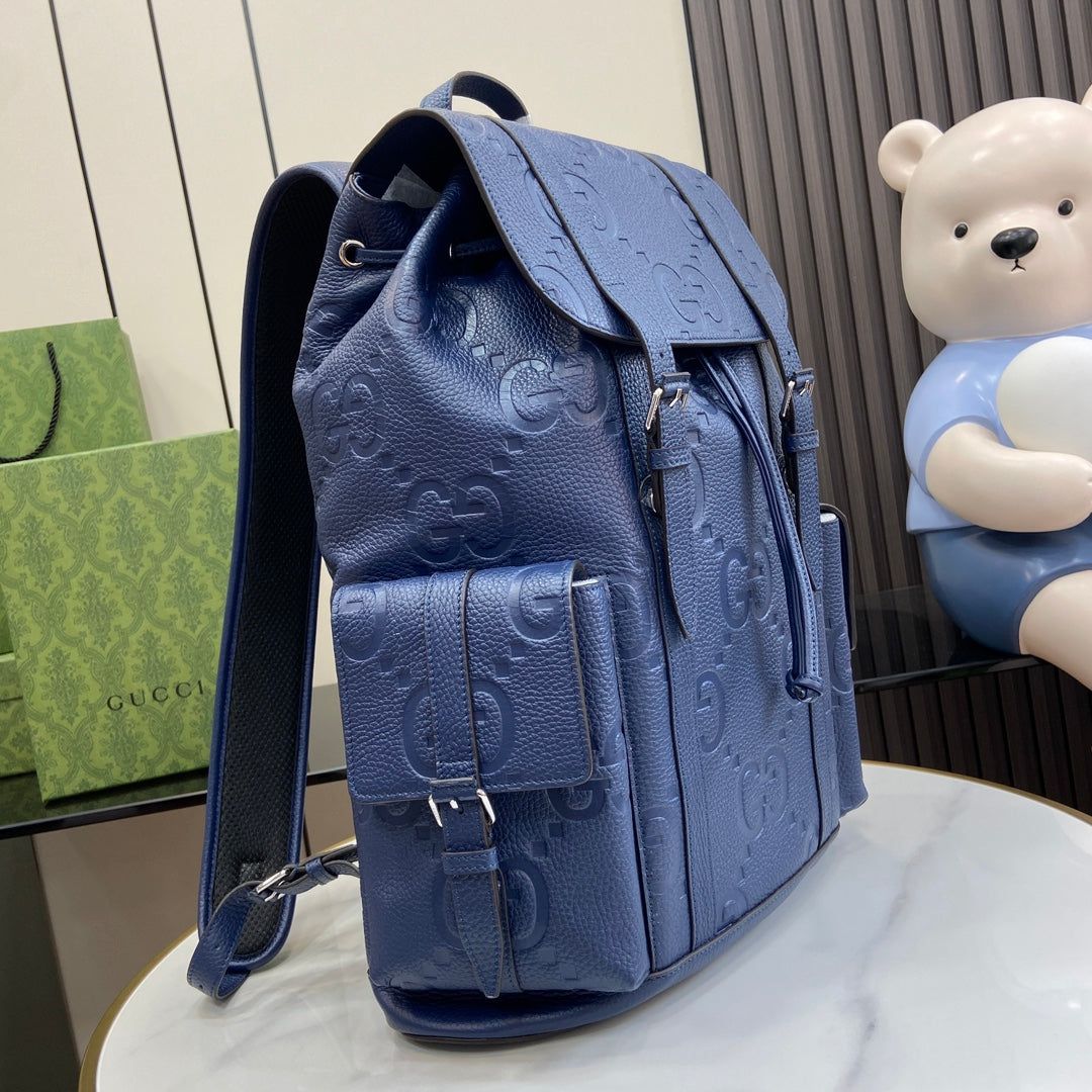 Gucci Jumbo GG backpack 625770 in Blue leather