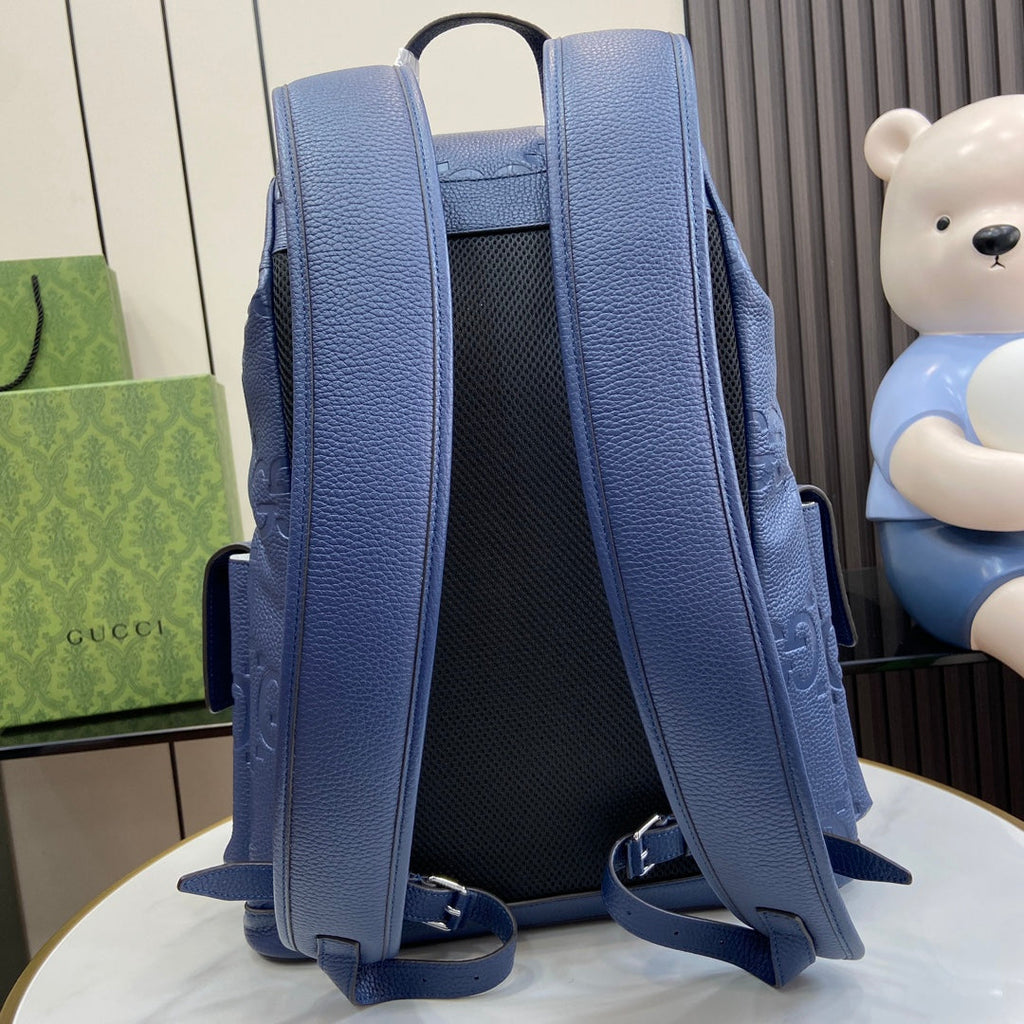Gucci Jumbo GG backpack 625770 in Blue leather