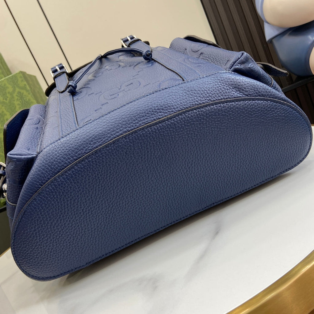 Gucci Jumbo GG backpack 625770 in Blue leather