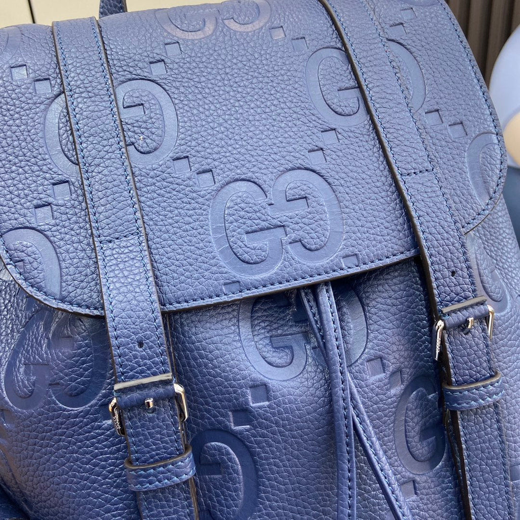 Gucci Jumbo GG backpack 625770 in Blue leather