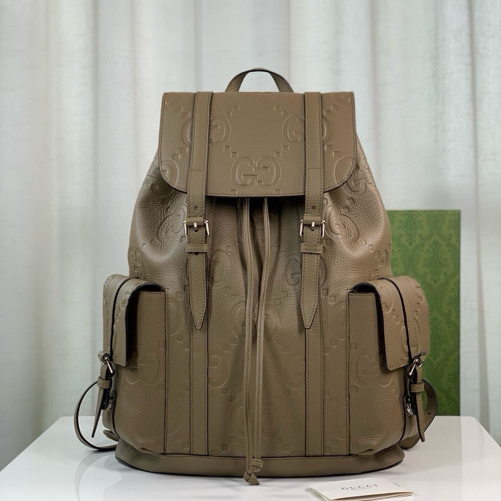 Gucci Jumbo GG backpack 625770 in Khaki leather