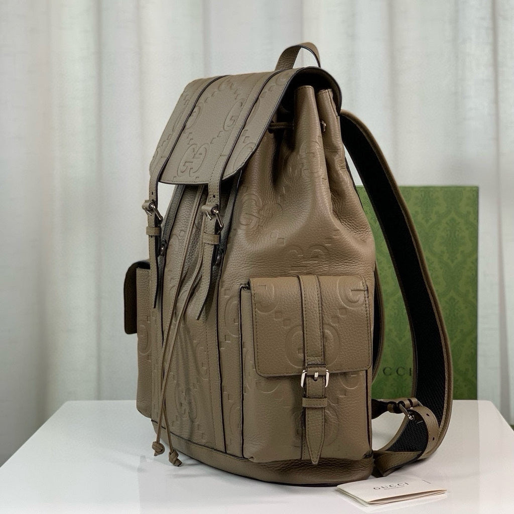 Gucci Jumbo GG backpack 625770 in Khaki leather
