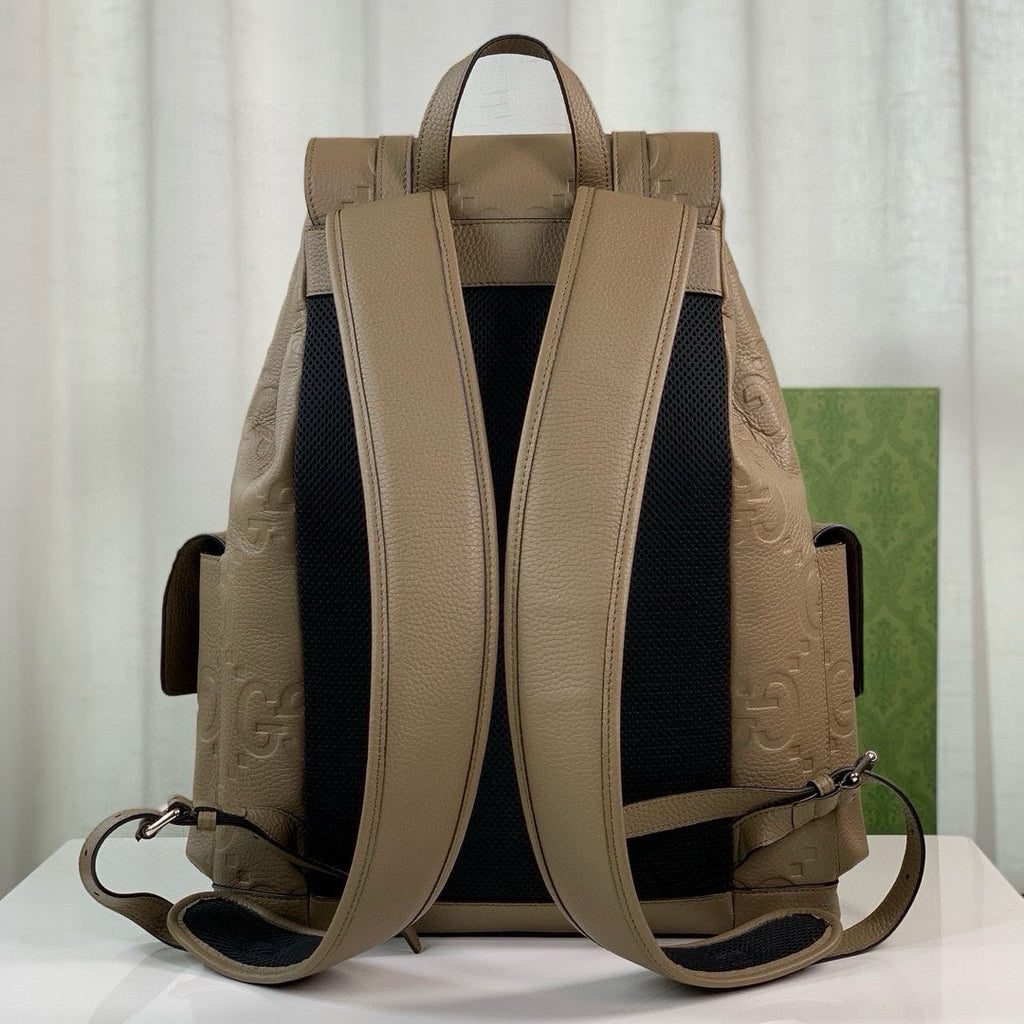 Gucci Jumbo GG backpack 625770 in Khaki leather