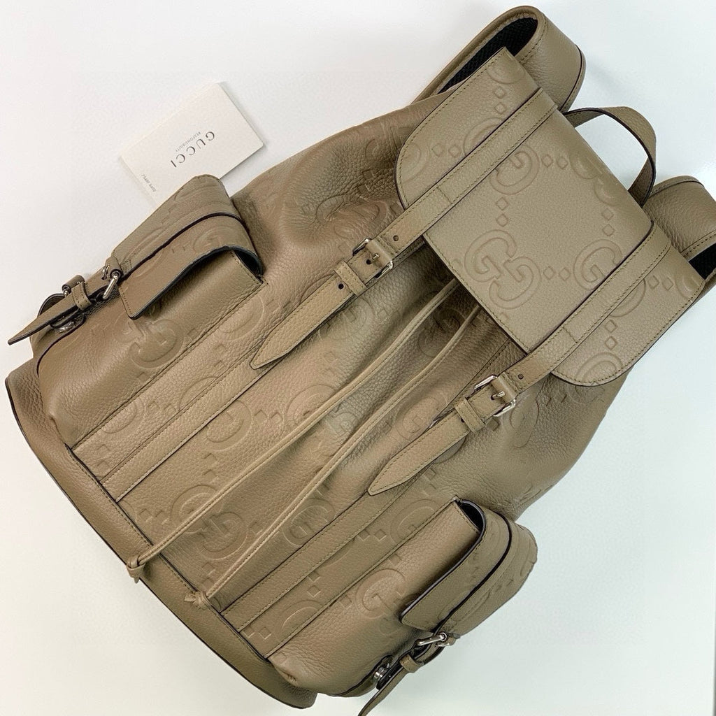 Gucci Jumbo GG backpack 625770 in Khaki leather