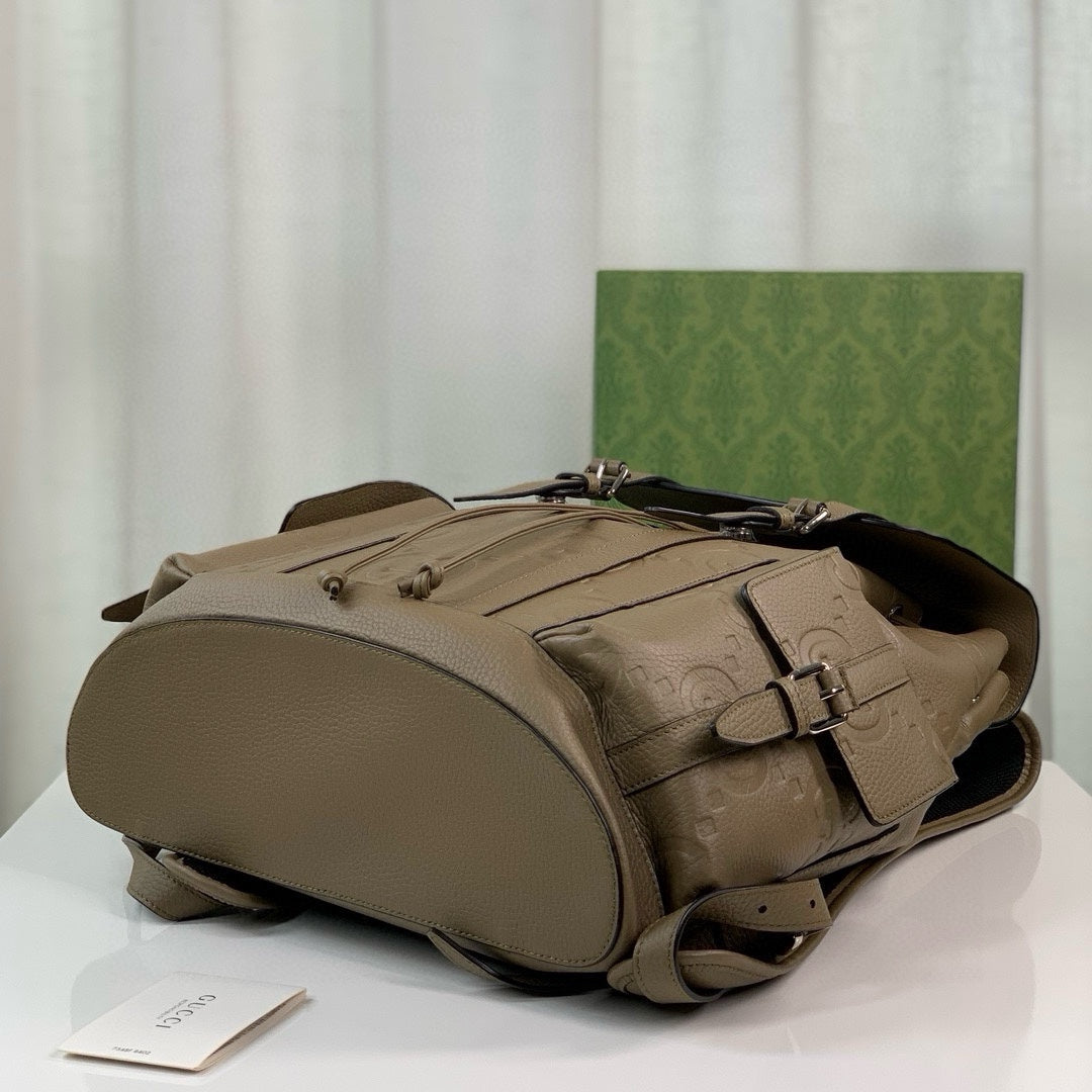 Gucci Jumbo GG backpack 625770 in Khaki leather
