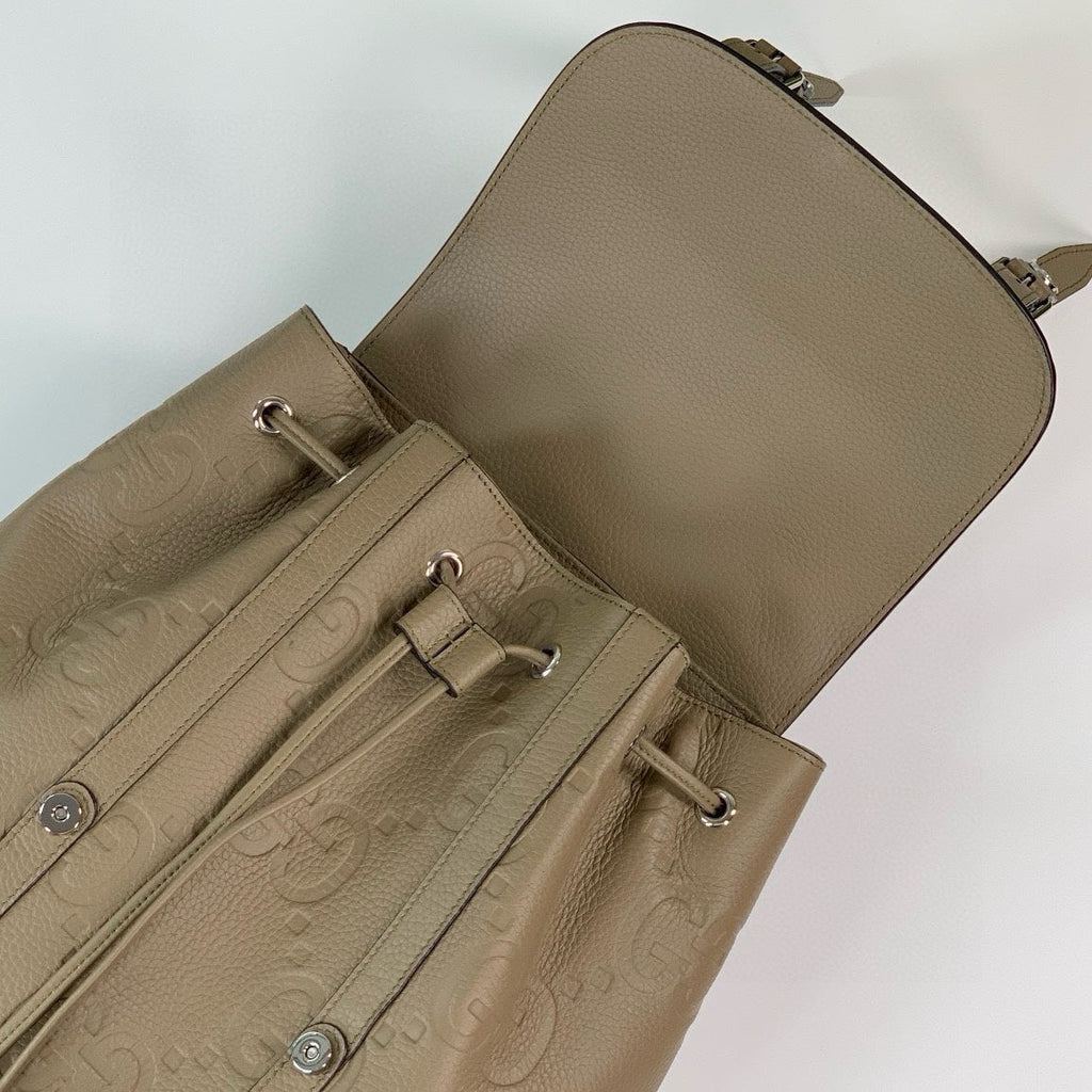 Gucci Jumbo GG backpack 625770 in Khaki leather