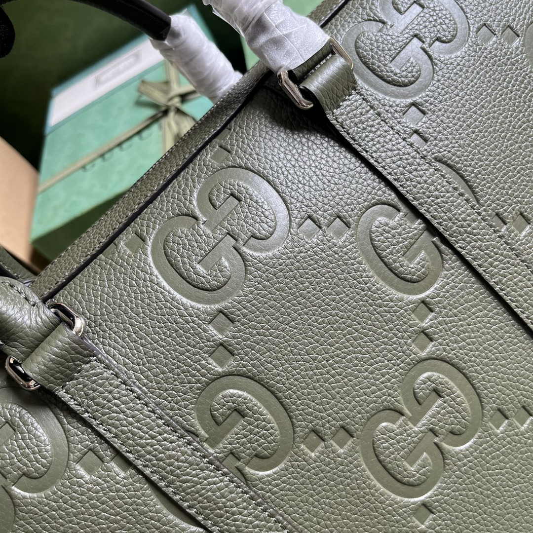 Gucci Jumbo GG Briefcase ‎658573 In Green Leather