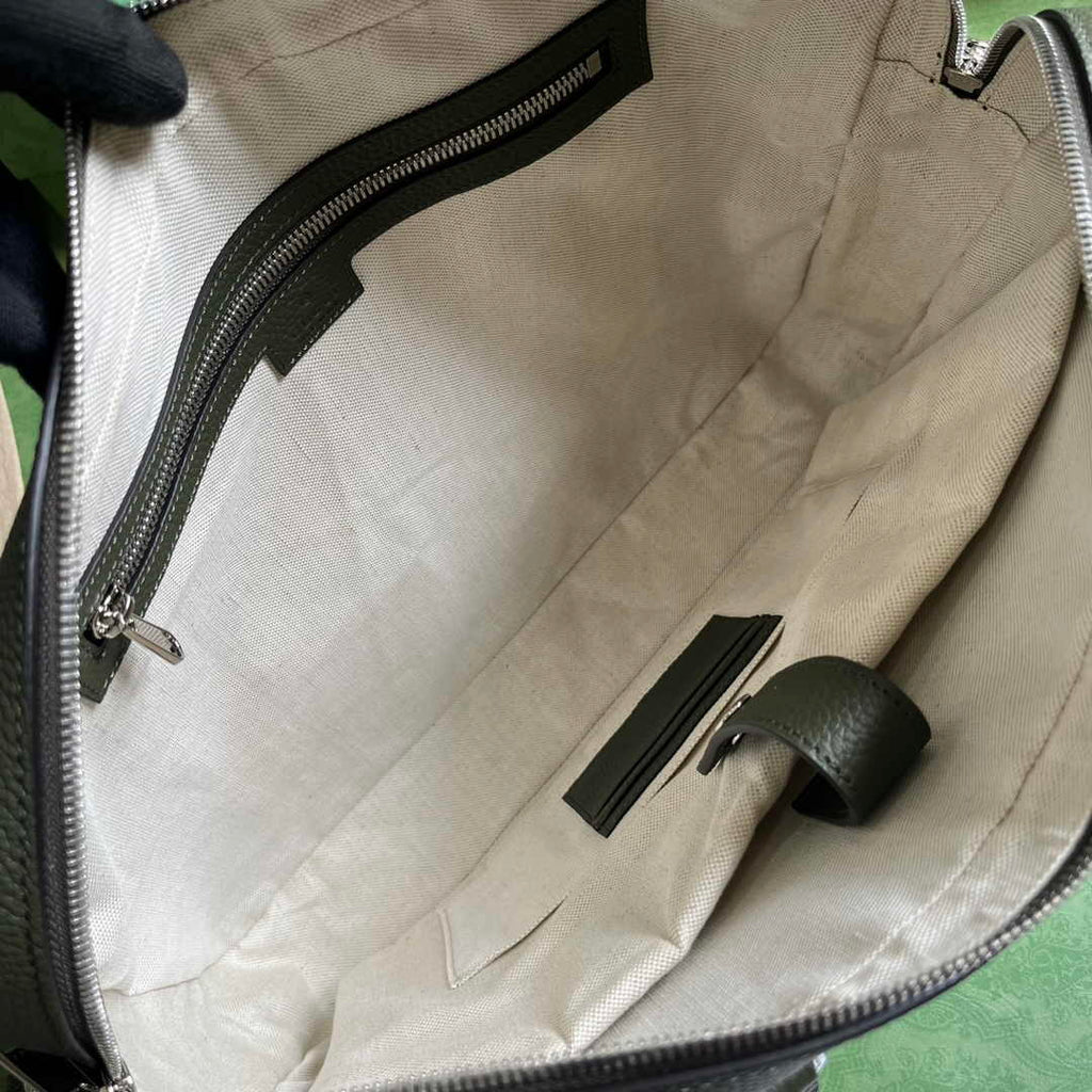 Gucci Jumbo GG Briefcase ‎658573 In Green Leather