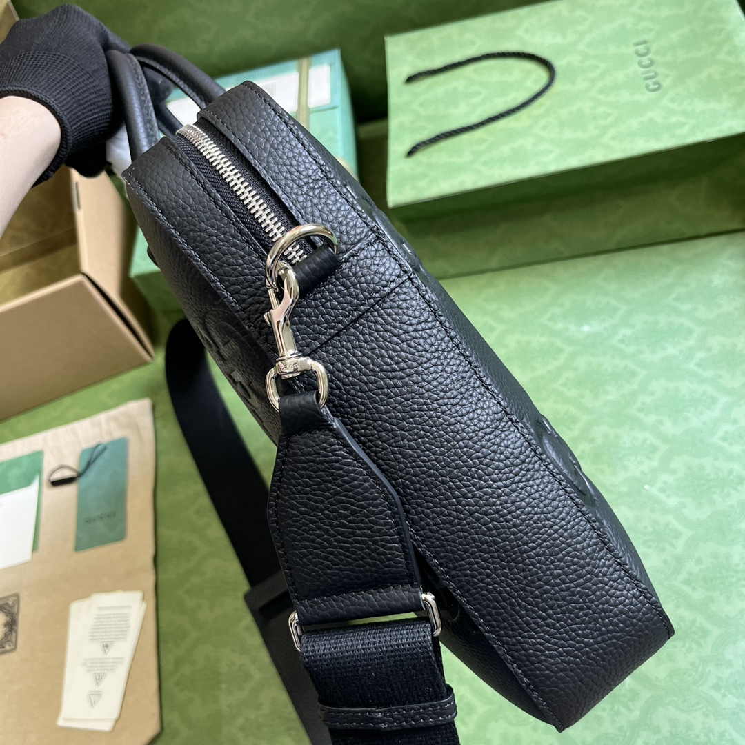 Gucci Jumbo GG Briefcase ‎658573 In Black Leather