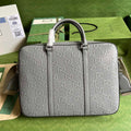 Gucci Jumbo GG Briefcase ‎658573 In Gray Leather