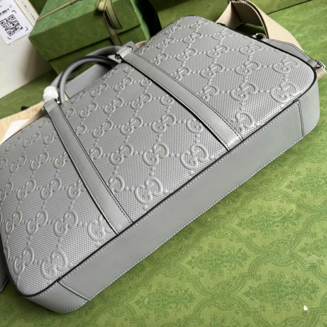 Gucci Jumbo GG Briefcase ‎658573 In Gray Leather