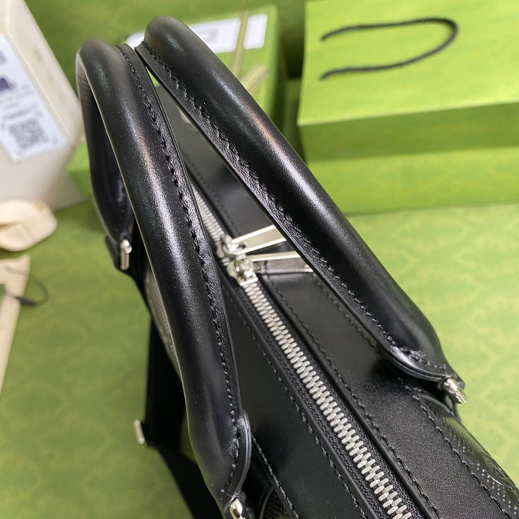 Gucci Jumbo GG Briefcase ‎658573 Black Leather