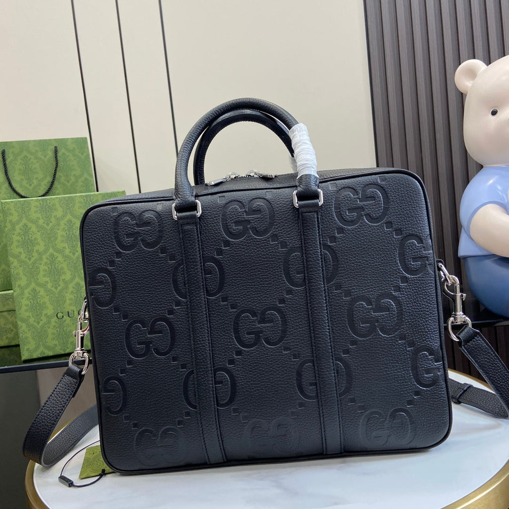 Gucci Jumbo GG briefcase 792264 in black GG canvas