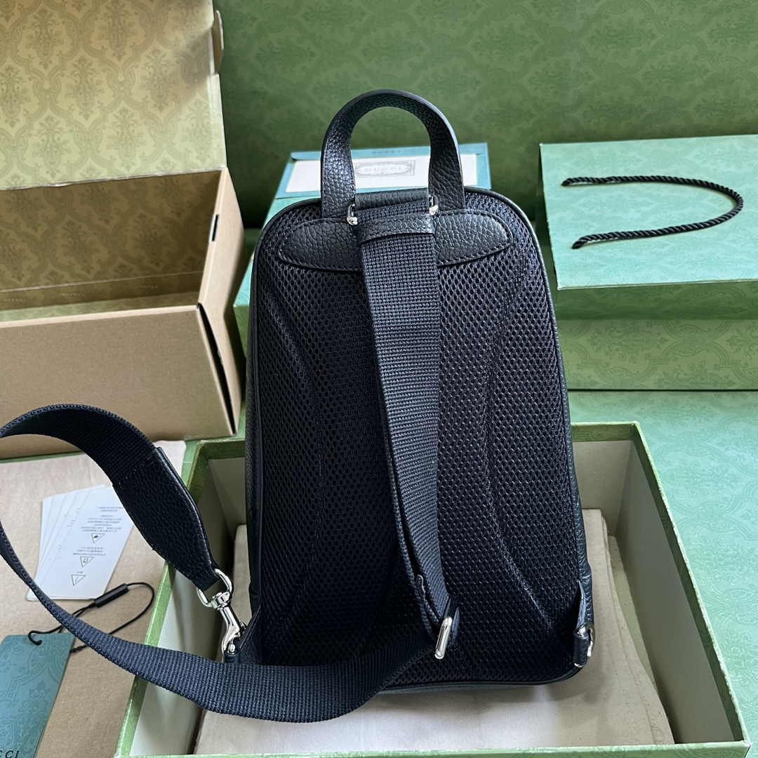 Gucci Jumbo GG crossbody bag ‎766937 in black leather