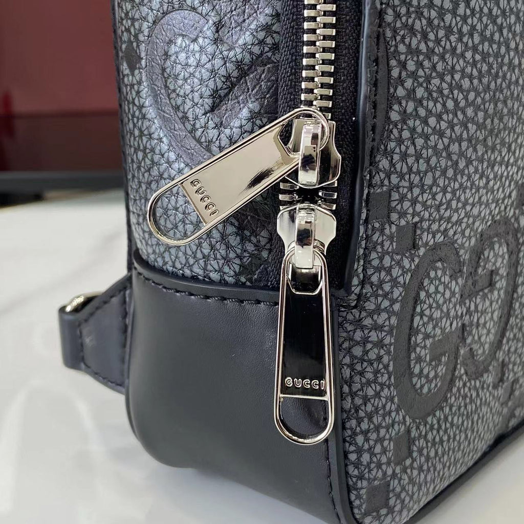 Gucci Jumbo GG crossbody bag ‎766937 in gray leather