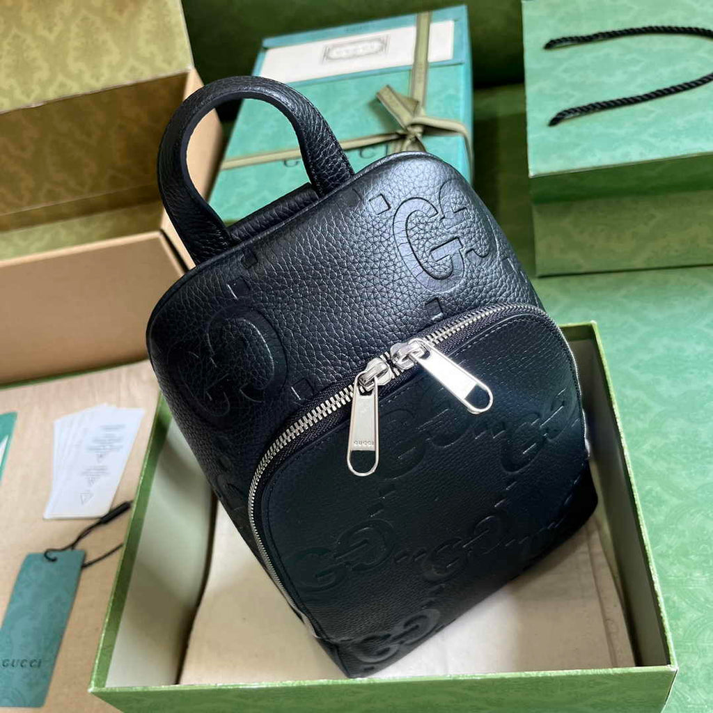 Gucci Jumbo GG crossbody bag ‎766937 in black leather