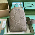 Gucci Jumbo GG crossbody bag ‎766937 in beige leather