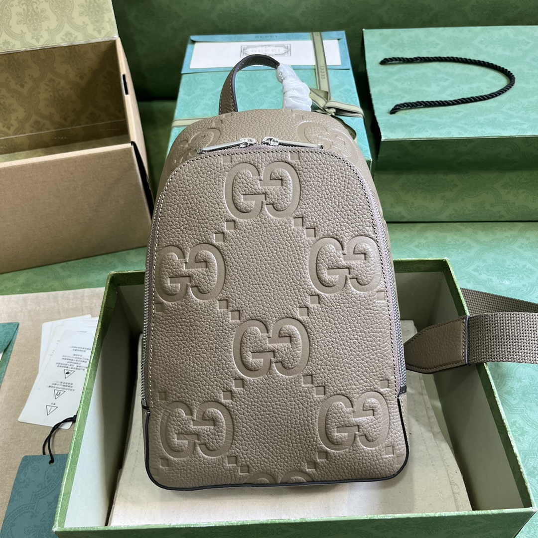 Gucci Jumbo GG crossbody bag ‎766937 in beige leather