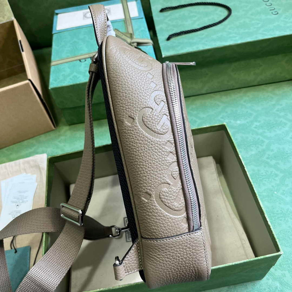 Gucci Jumbo GG crossbody bag ‎766937 in beige leather