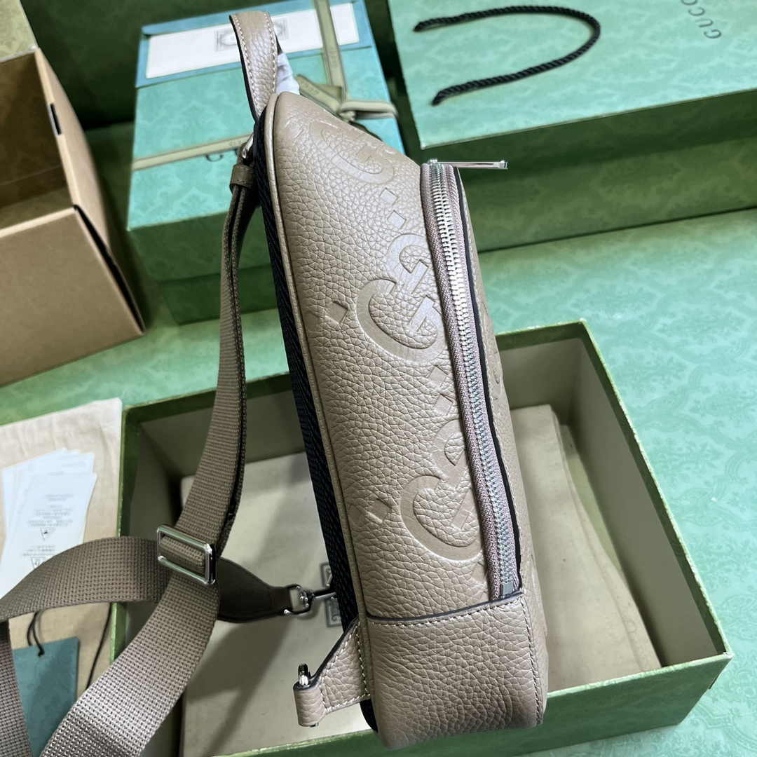 Gucci Jumbo GG crossbody bag ‎766937 in beige leather