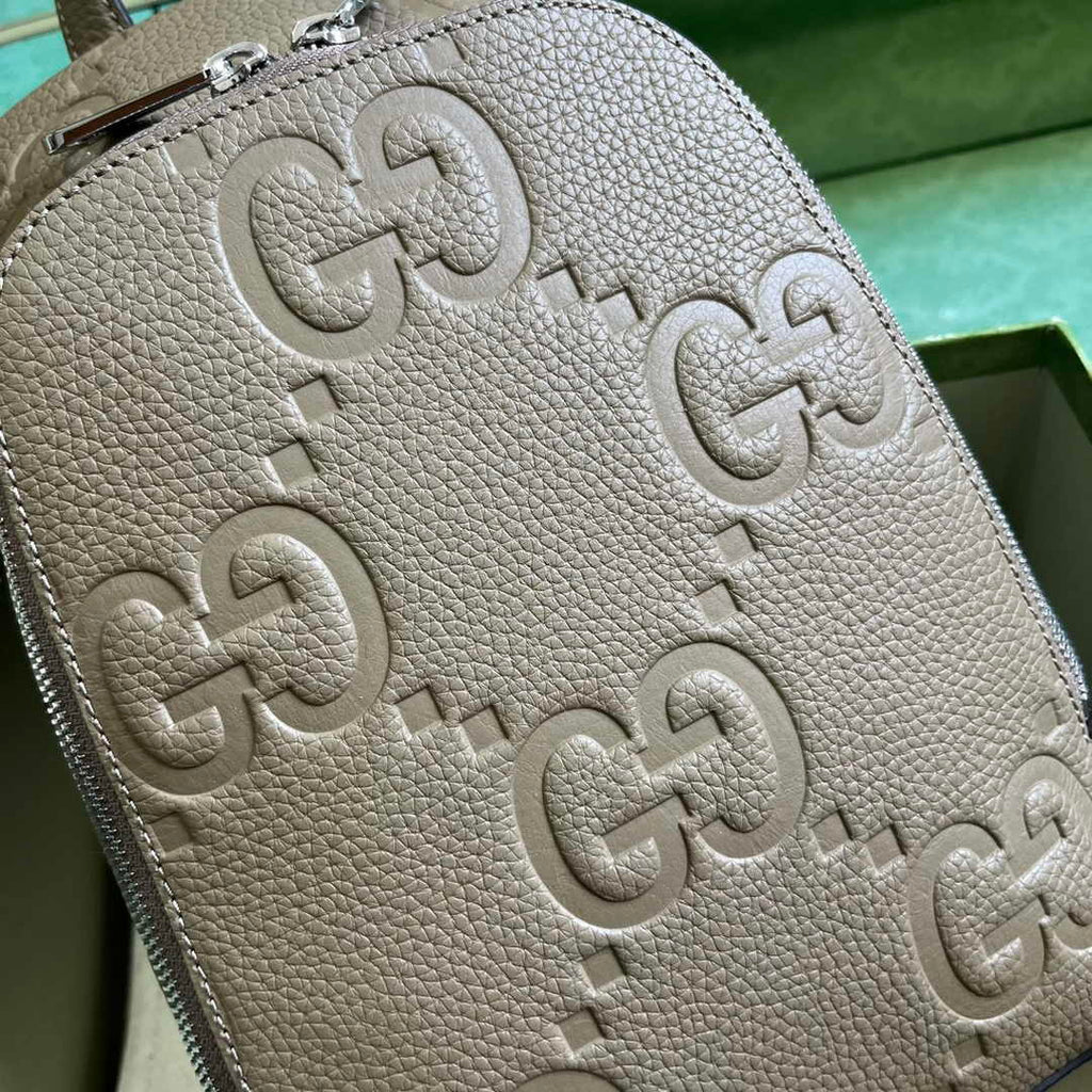 Gucci Jumbo GG crossbody bag ‎766937 in beige leather