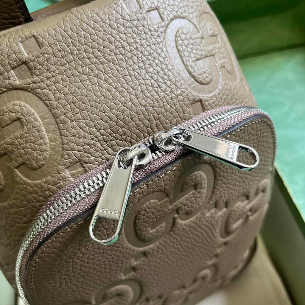 Gucci Jumbo GG crossbody bag ‎766937 in beige leather