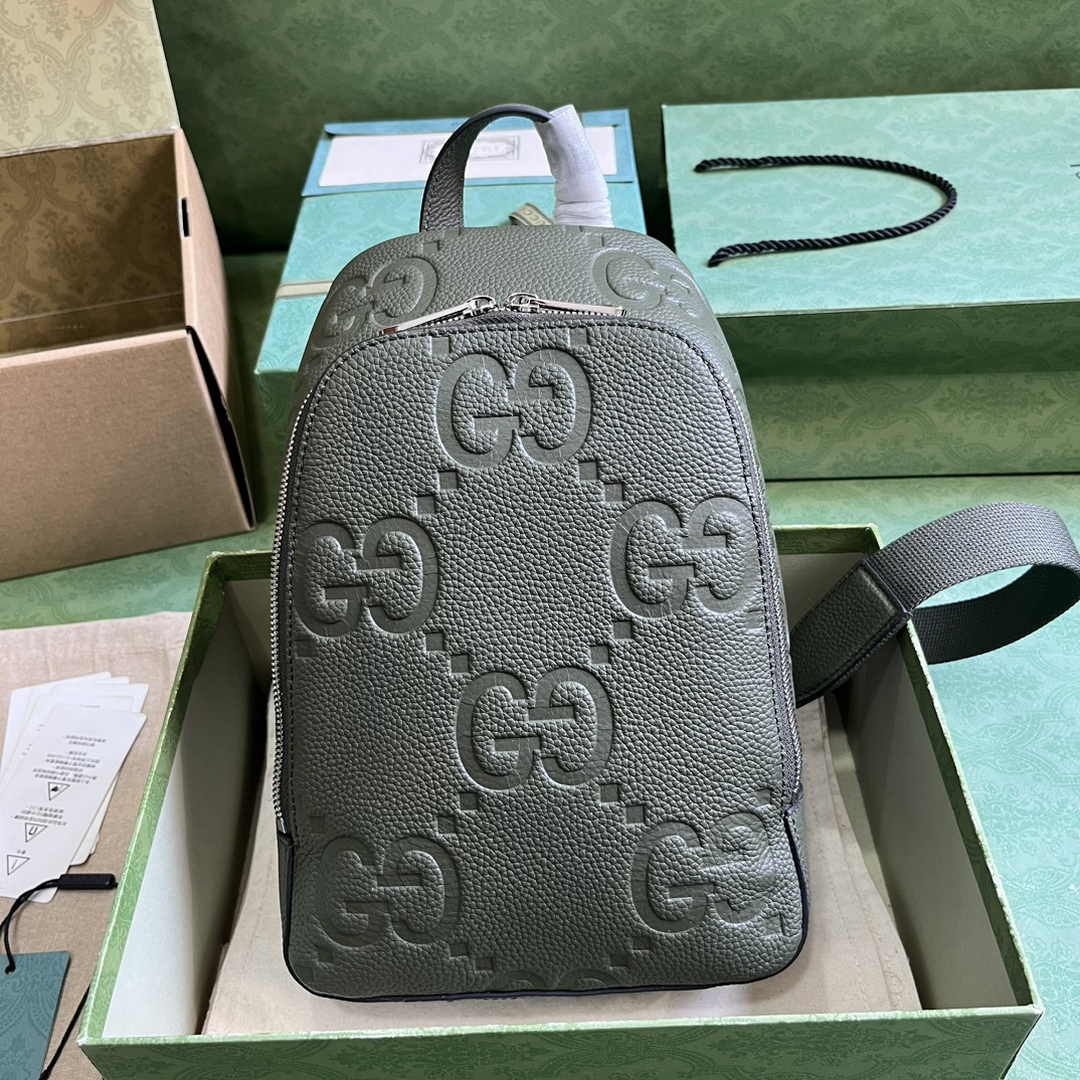 Gucci Jumbo GG crossbody bag ‎766937 in Green leather