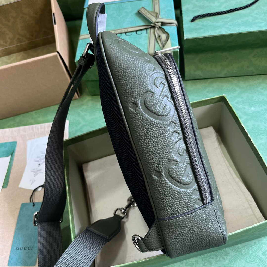 Gucci Jumbo GG crossbody bag ‎766937 in Green leather