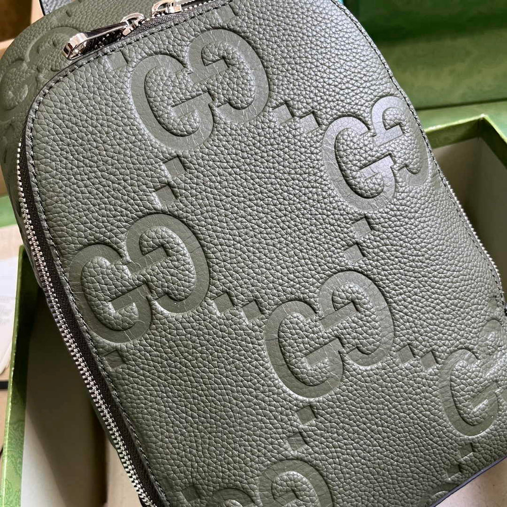 Gucci Jumbo GG crossbody bag ‎766937 in Green leather