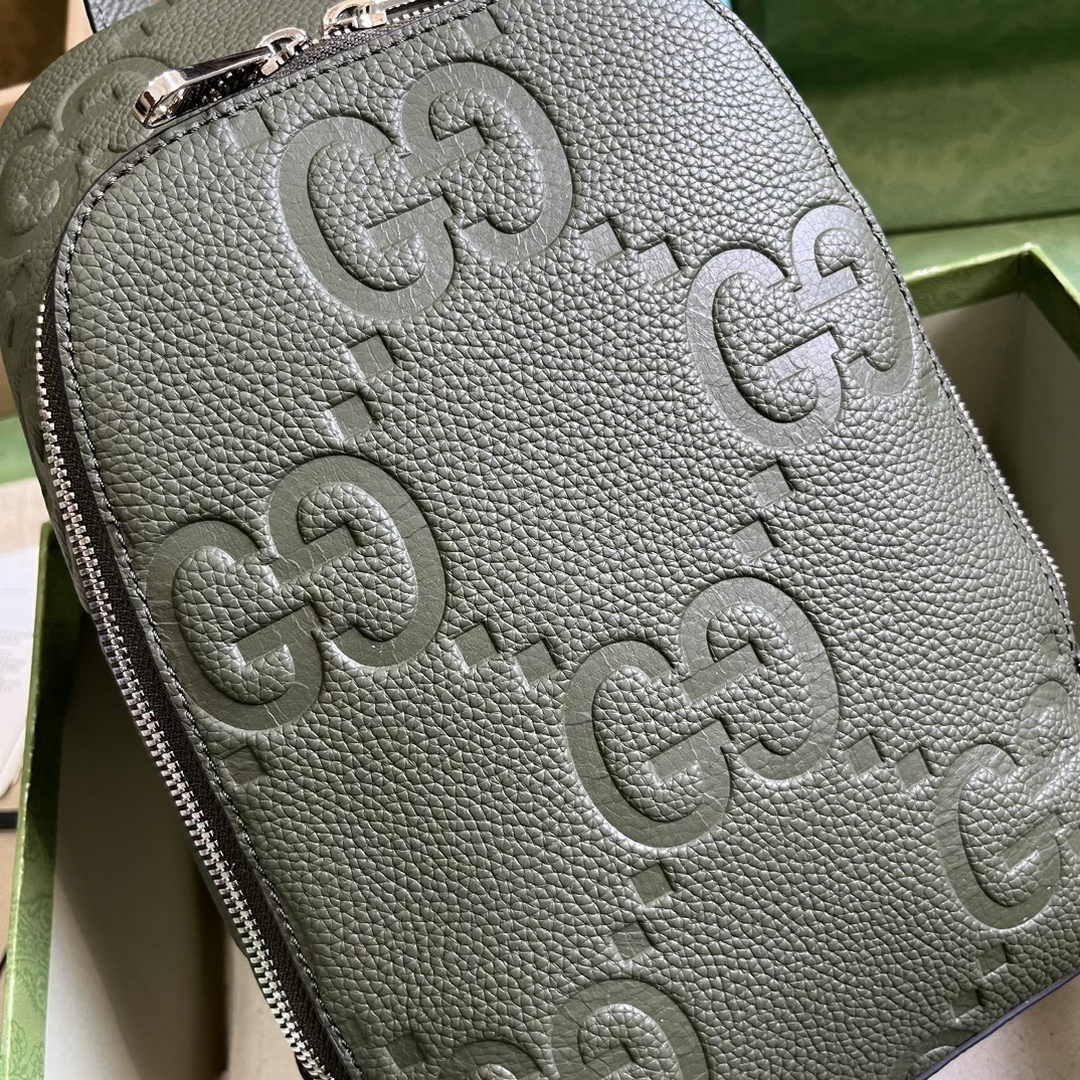 Gucci Jumbo GG crossbody bag ‎766937 in Green leather