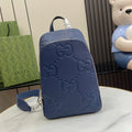 Gucci Jumbo GG crossbody bag ‎766937 in Navy Blue leather