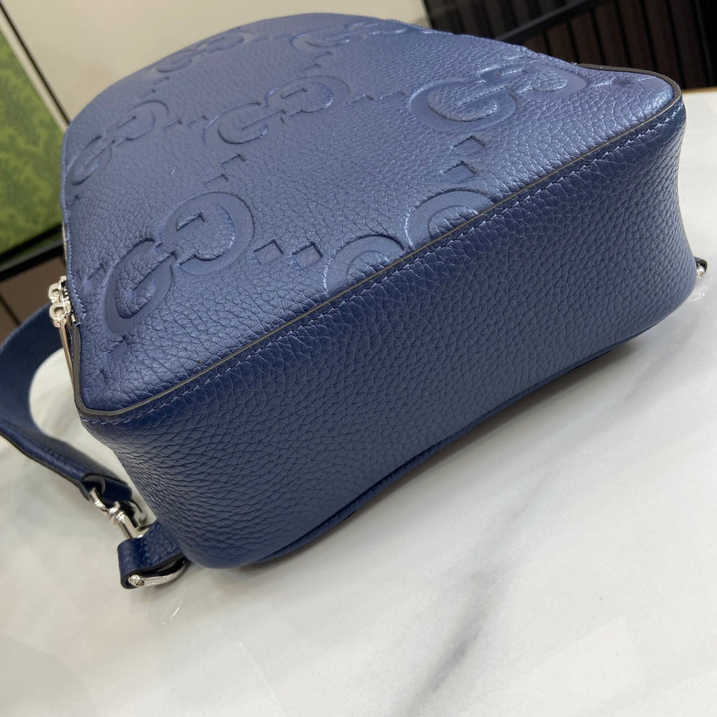 Gucci Jumbo GG crossbody bag ‎766937 in Navy Blue leather