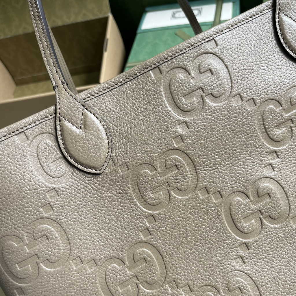Gucci Jumbo GG large tote bag in taupe leather 726755