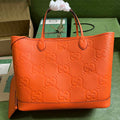 Gucci Jumbo GG large tote bag in orange leather 726755