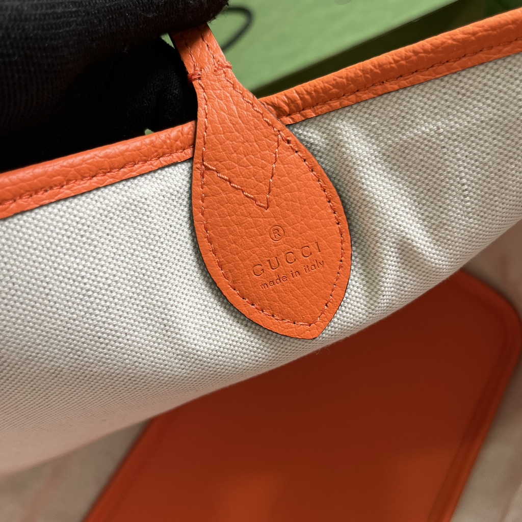Gucci Jumbo GG large tote bag in orange leather 726755