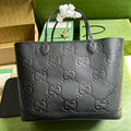 Gucci Jumbo GG large tote bag in black leather 726755