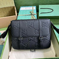 Gucci Jumbo GG medium messenger bag 760234 in black leather