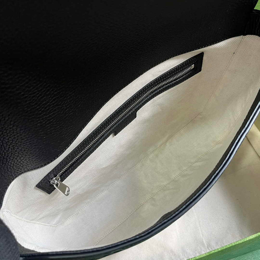 Gucci Jumbo GG medium messenger bag 760234 in black leather