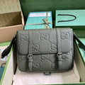 Gucci Jumbo GG medium messenger bag 760234 in green leather