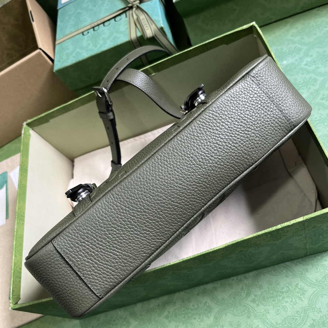 Gucci Jumbo GG medium messenger bag 760234 in green leather