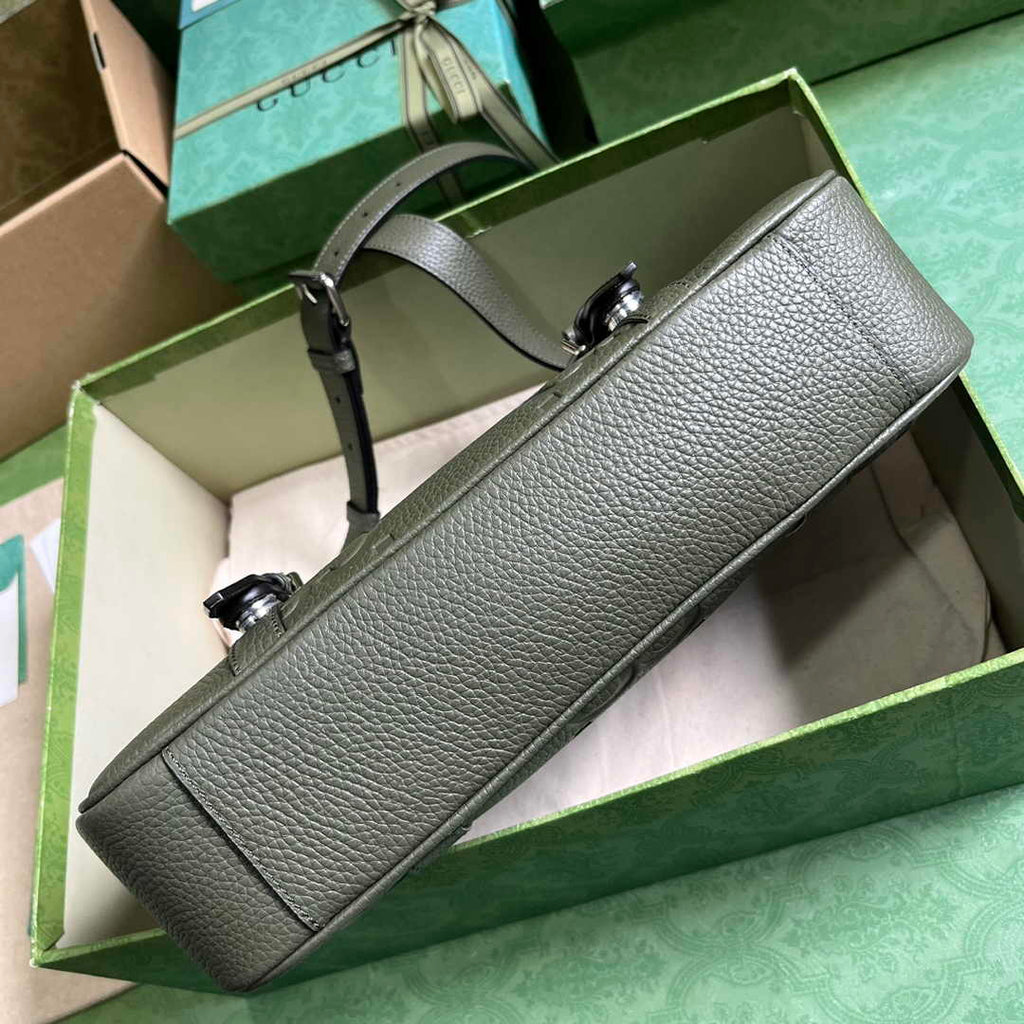 Gucci Jumbo GG medium messenger bag 760234 in green leather