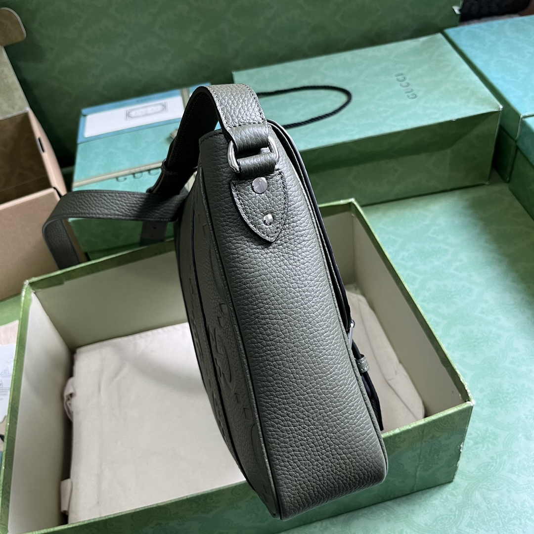 Gucci Jumbo GG medium messenger bag 760234 in green leather