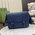 Gucci Jumbo GG medium messenger bag 760234 in blue leather