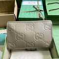 Gucci Jumbo GG pouch in black leather 739490 In Beige leather