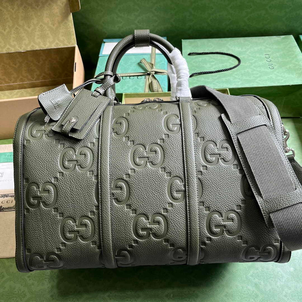 Gucci Jumbo GG small duffle bag ‎725282 in green leather