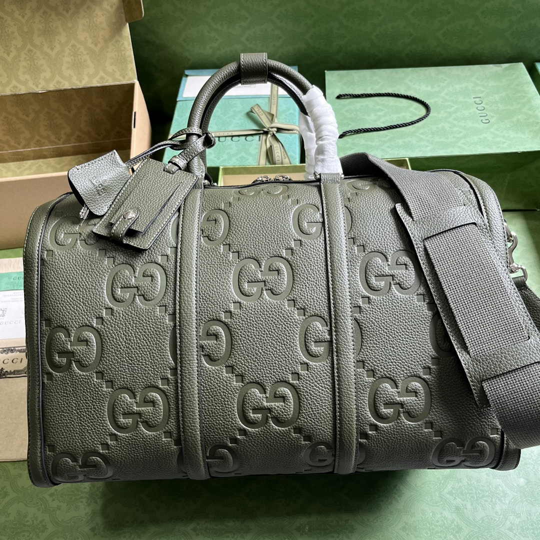 Gucci Jumbo GG small duffle bag ‎725282 in green leather