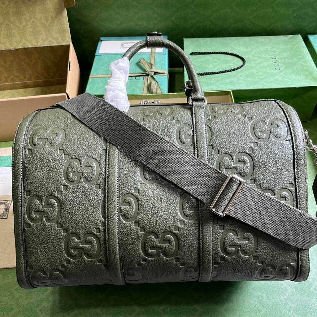Gucci Jumbo GG small duffle bag ‎725282 in green leather