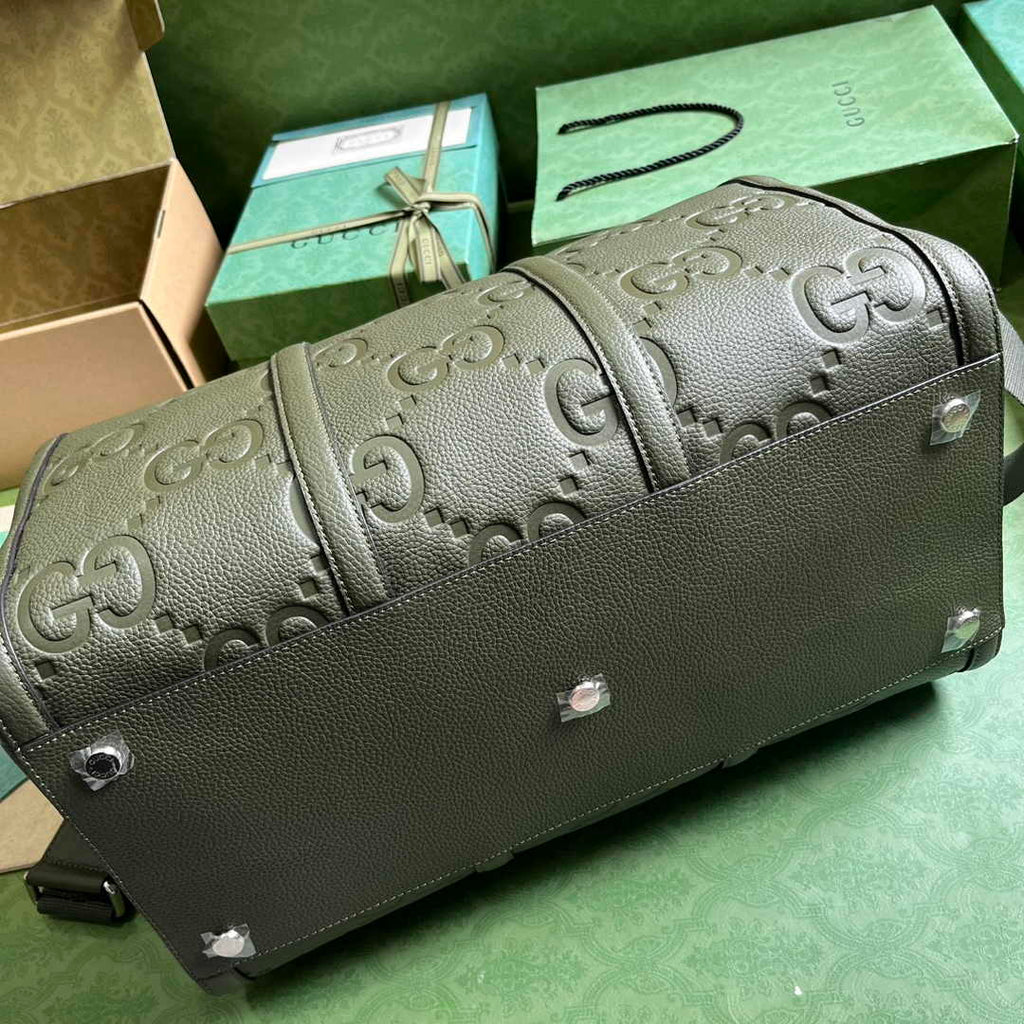 Gucci Jumbo GG small duffle bag ‎725282 in green leather