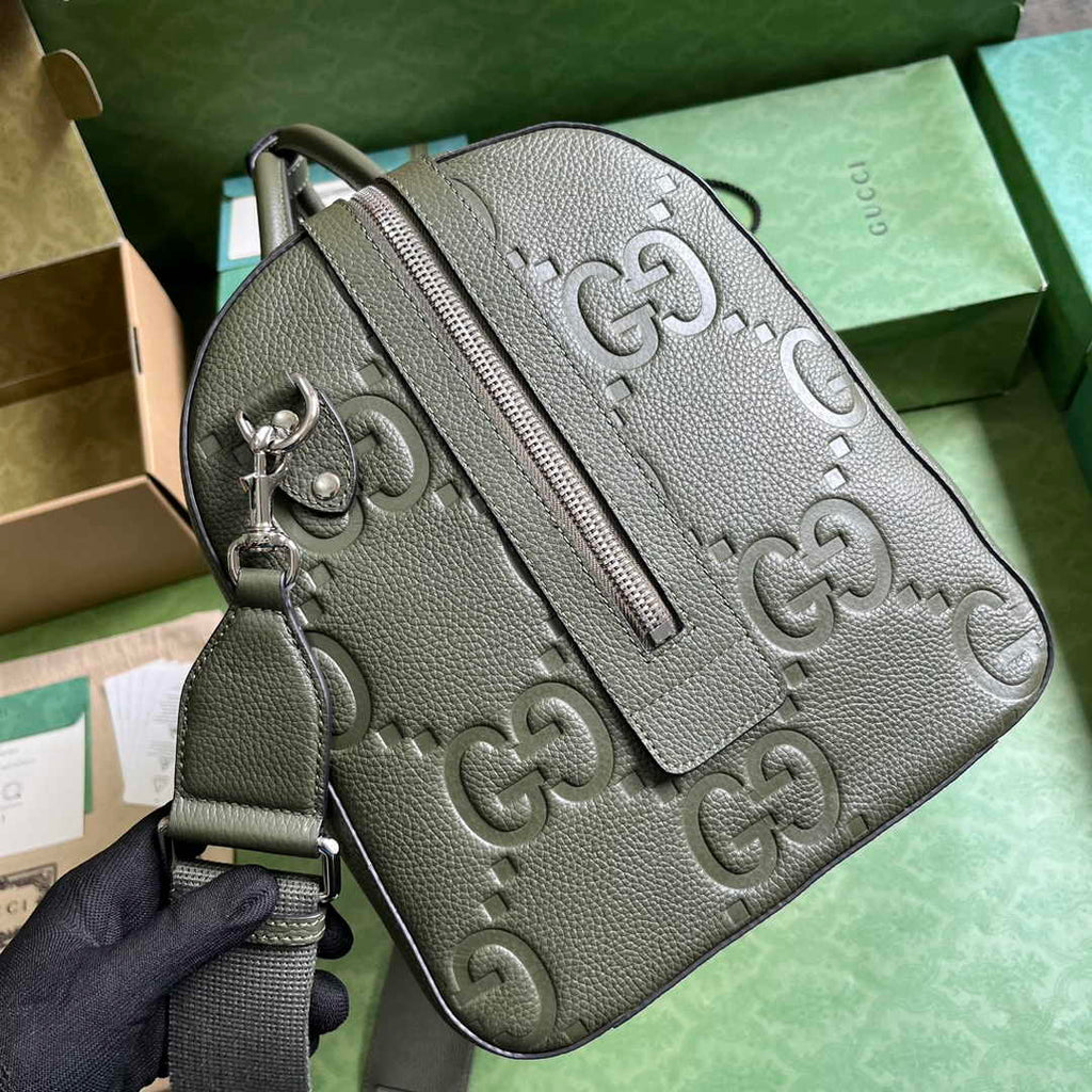 Gucci Jumbo GG small duffle bag ‎725282 in green leather