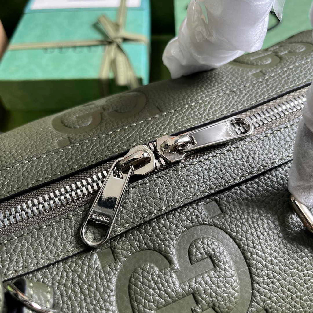 Gucci Jumbo GG small duffle bag ‎725282 in green leather